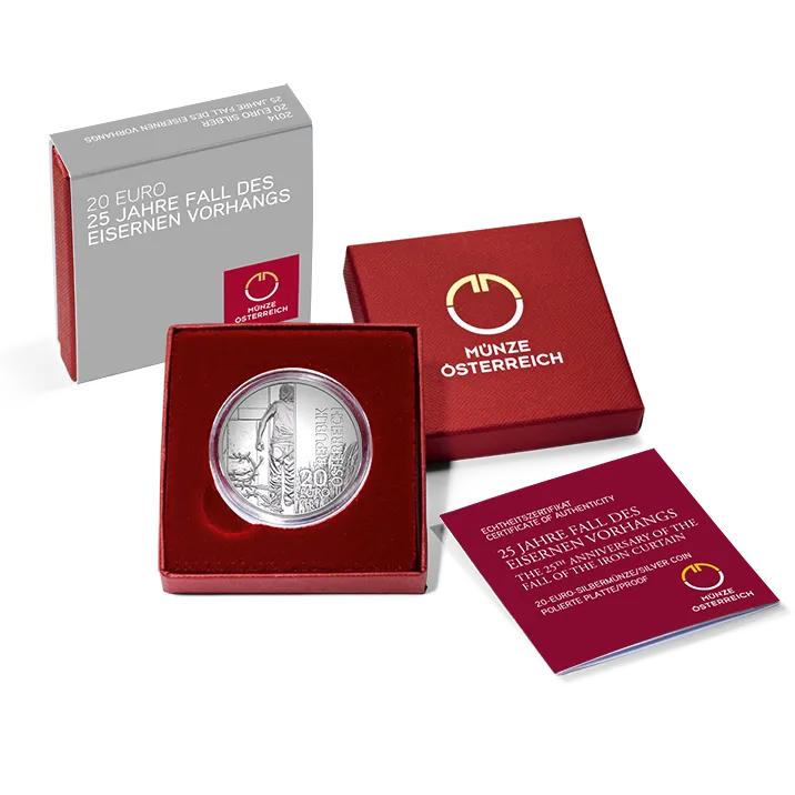 20-euro coin 2014 iron curtain plus packing