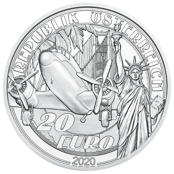 silver coin above the clouds