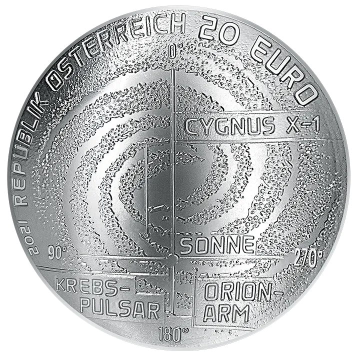 Silbermünze Milchstraße Vorderseite