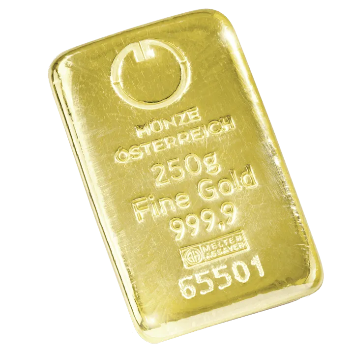 250 gramme gold bar