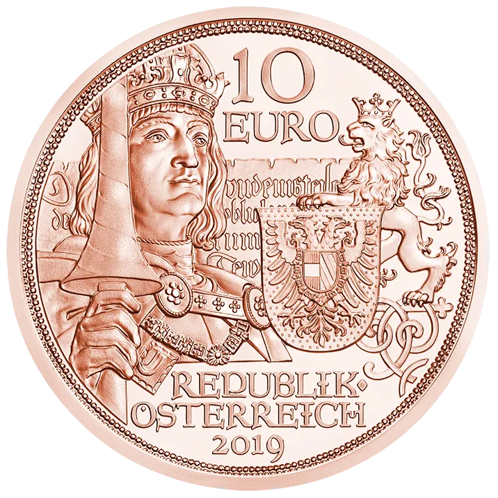 10 Euro copper coin Chivalry avers