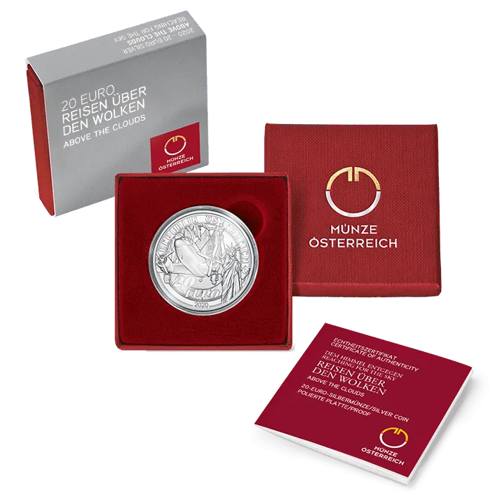 Silbermünze Reisen über den Wolken