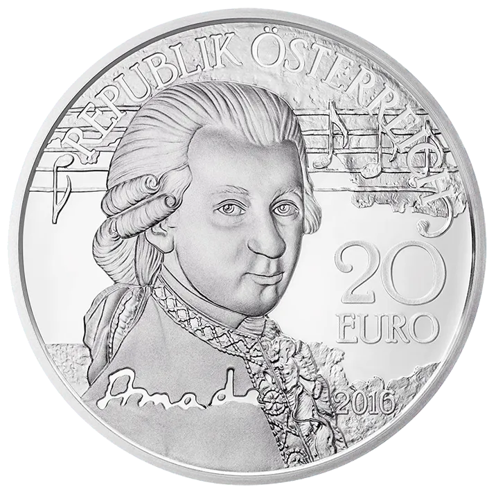 20 Euro Silbermünze Mozart Genie