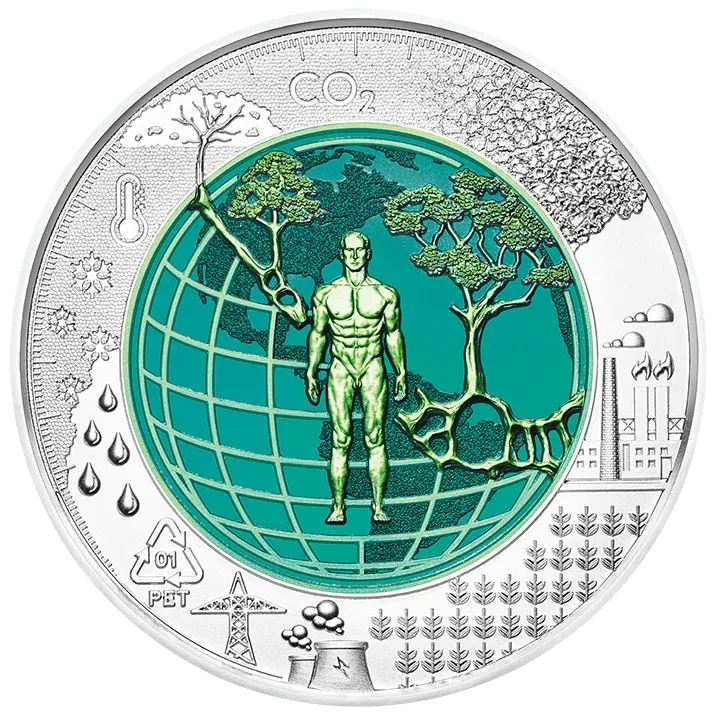 2018 silver niobium coin Anthropocene
