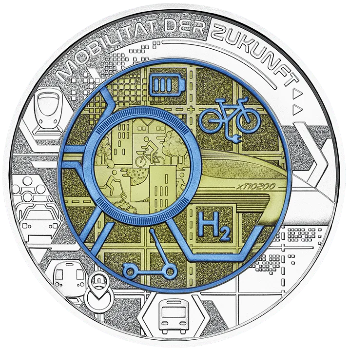 Silber Niob Münze Mobilität der Zukunft