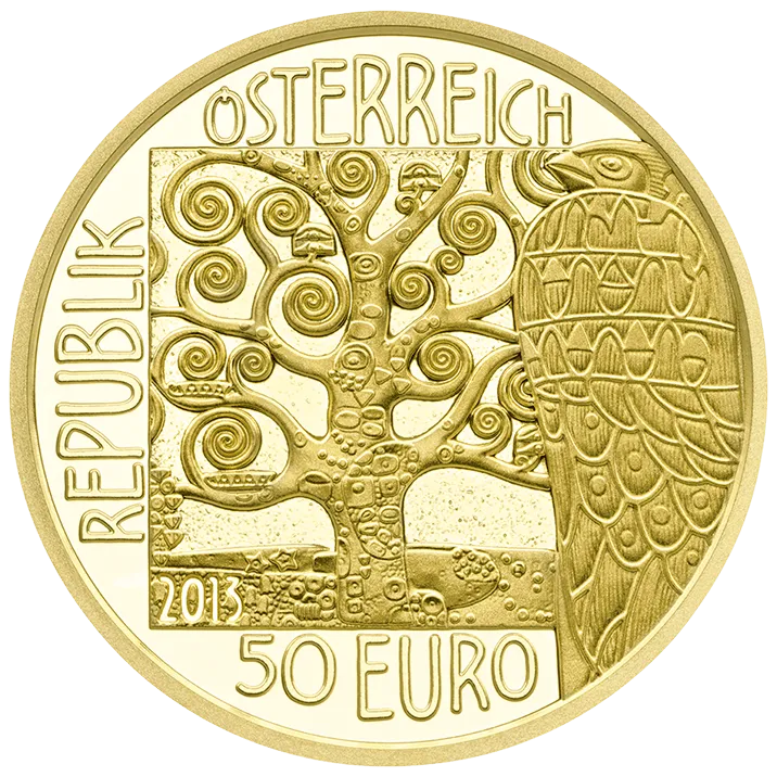 50-euro coin 2013 Klimt obverse