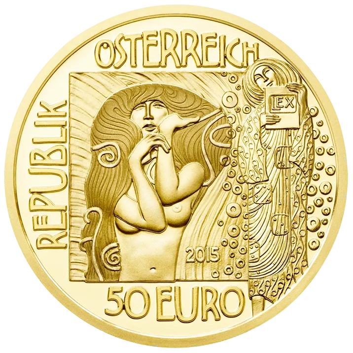 50-euro coin 2015 Klimt obverse