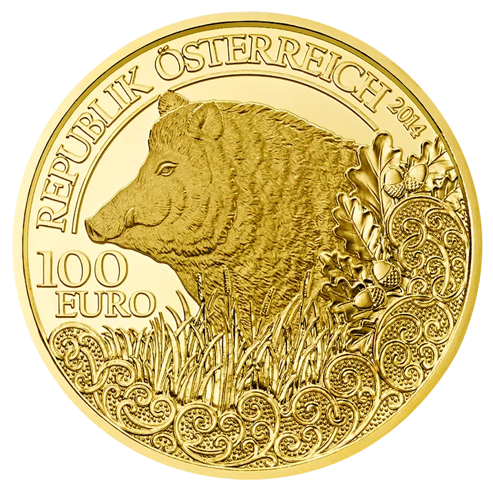 Goldmünze Wildschwein