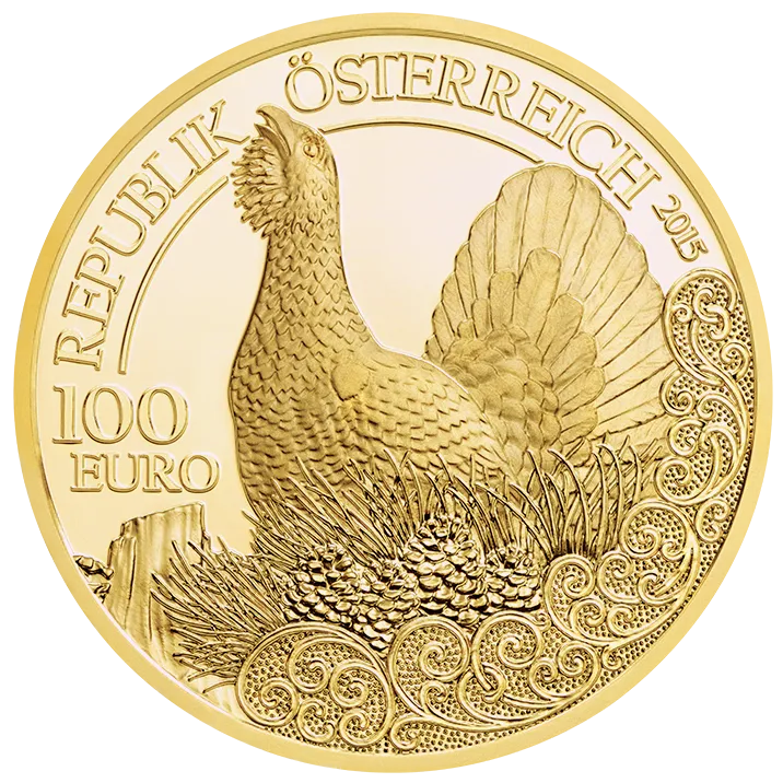 Goldmünze Auerhahn