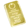 250 gramme gold bar