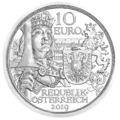 10 Euro silver coin chivalry avers