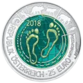 Silver niobium coin Anthropocene