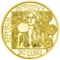 50-euro coin 2014 Klimt obverse
